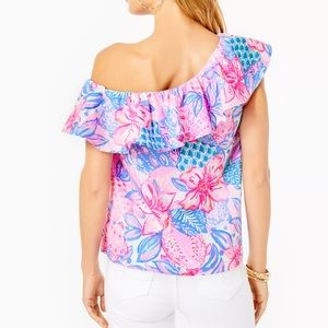 Lilly Pulitzer Zeldie One-Shoulder Ruffle Top NWT